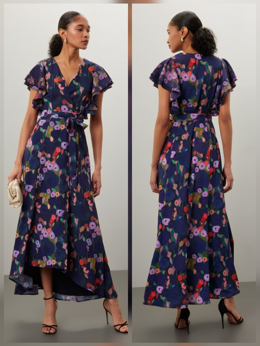 Hutch Finn Gown Short Sleeves V-Neck Tie Closure Size XS